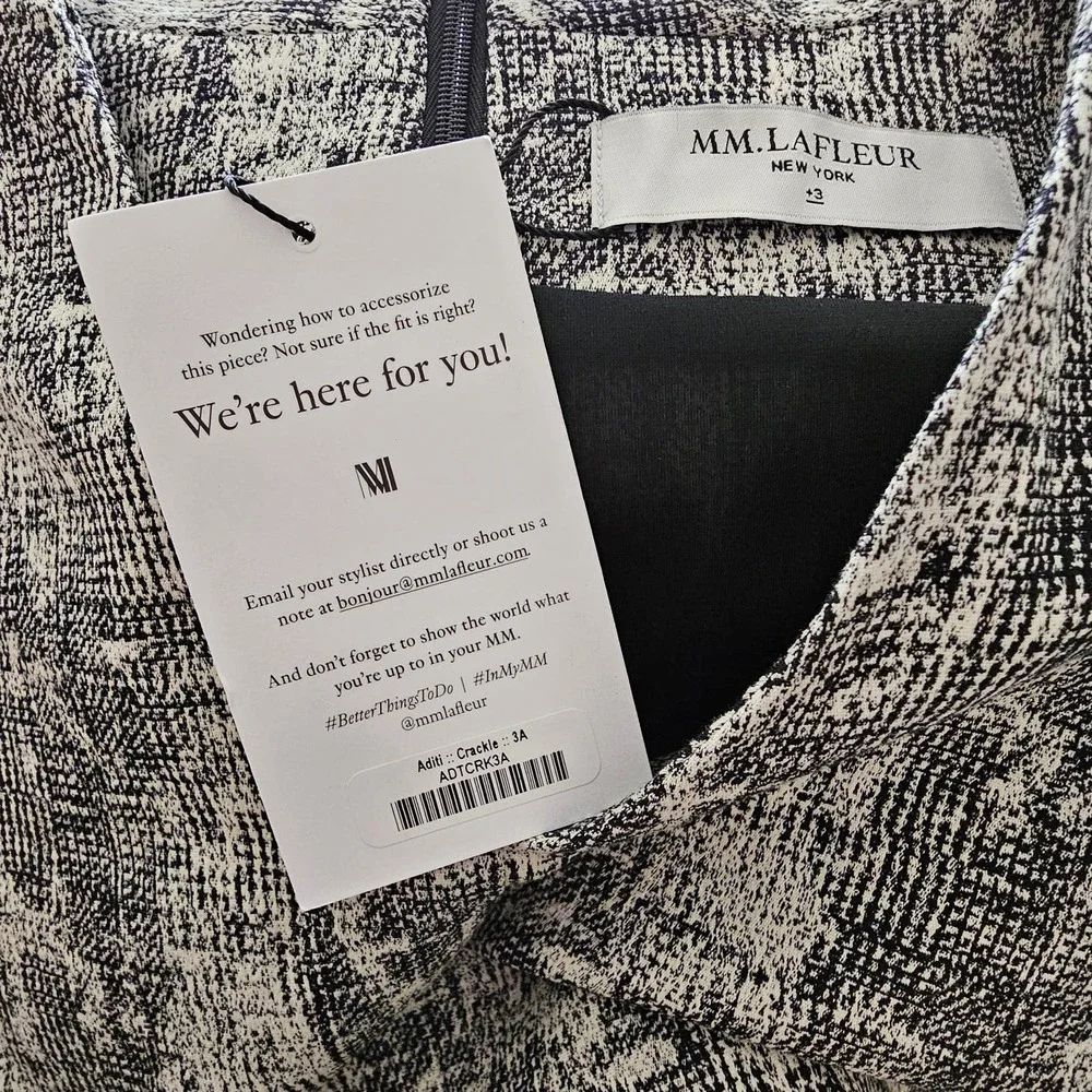 M.M. LAFLEUR NWT Aditi Crackle Sleeveless Black & Cream Dress Sz +3 (US 3X) - Picture 9 of 15